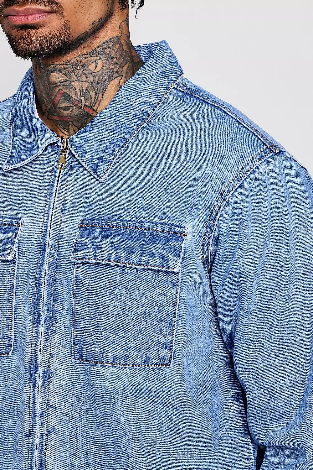 Mens deals denim shacket